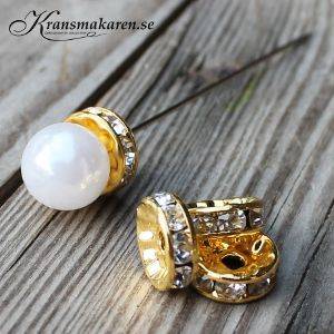 Diamantring / strassrondeller, 5 st